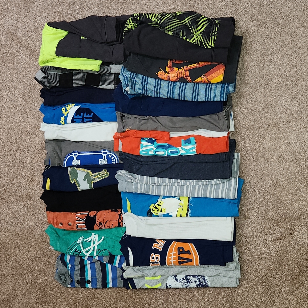 Huge lot toddler boy winter tops, size 2T, 23 total tops, mixed styles & brands